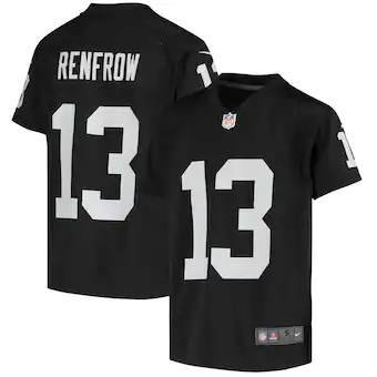 youth nike hunter renfrow black las vegas raiders game jers